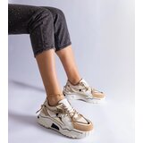 Gemre Beige sneakers decorated with rhinestone laces Valdeza | Shoptok.si