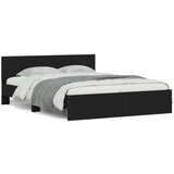  The Living Store Posteljni okvir z vzglavjem črn 150x200 cm - Posteljni Okvir, (21455206) | Shoptok.si