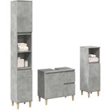 vidaXL 3-dijelni set kupaonskog namještaja siva boja betona drveni | shoptok.hr