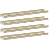  Zidne police 4 kom bijele i boja hrasta sonome 60 x 9 x 3 cm | Eponuda.ba
