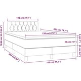  Krevet box spring s madracem LED smeđesivi 120 x 200 cm tkanina | shoptok.hr