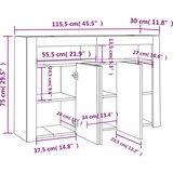 vidaXL Komoda z LED lučkami betonsko siva 115,5x30x75 cm | Shoptok.si