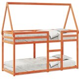 Krevet na kat s krovom voštano smeđi 80x200 cm masivna borovina | shoptok.hr