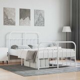  Metalni okvir kreveta uzglavlje i podnožje bijeli 120x200 cm | shoptok.hr