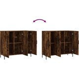  Komoda boja dimljenog hrasta 90 x 34 x 80 cm konstruirano drvo | shoptok.hr