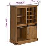  Vinska omara HALDEN s stojali za vino in drsnimi vrati Pine, (21828529) | Shoptok.si