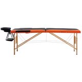 Furnova Zložljiva masažna miza 2 coni les črna in oranžna, (21919781) | Shoptok.si