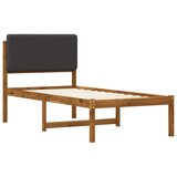  Krevetni okvir s tapiciranim uzglavljem Prirodna i tamnosiva - Prirodna i tamnosiva 75 x 190 cm | shoptok.hr
