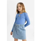 Defacto Girl Slim Fit Crew Neck Ribbed Camisole T-Shirt