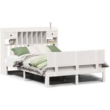 vidaXL Krevet s regalom z knjige bez madraca bijeli 160x200cm borovina | shoptok.hr