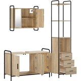  Set ormarića za kupaonicu 3 kom. Hrast sonoma - Hrast sonoma Ormar s umivaonikom (3 vrata) + viseći ormar | shoptok.hr