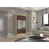 ADRK Drsna omara TAMOS z ogledalom in steklom Lacobel 120 cm - SONOMA-OKOLADNI LACOBEL | Shoptok.si