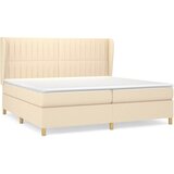  Krevet s oprugama i madracem krem 200 x 200 cm od tkanine | shoptok.hr