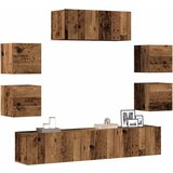 Maison Chic TV omarice - TV enot 7-delna stenski stari lesni inženirski les, (21701842) | Shoptok.si