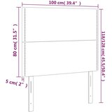  LED uzglavlje smeđesivo 100x5x118/128 cm od tkanine | shoptok.hr