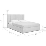 Bonami Selection Tapecirani bračni krevet s prostorom za pohranu s madracem/letvičastim okvirom 160x200 cm u boji senfa Thessa Bold Line - | shoptok.hr