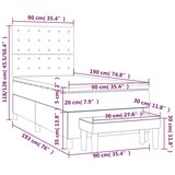 Box spring krevet s madracem tamnoplavi 90x190 cm baršunasti | shoptok.hr