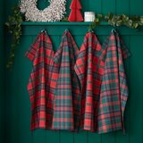 Catherine Lansfield Pamučna kuhinjska krpa 4 kom s božićnim motivom 70x50 cm Christmas Tartan Check &amp;ndash; Slike