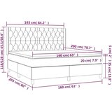  Box spring s madracem LED plavi 160x200 cm od tkanine | shoptok.hr