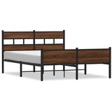  Okvir kreveta bez madraca smeđi hrast 150x200 cm izrađeno drvo | shoptok.hr