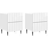 vidaXL Nočna omarica 2 pcs Bela visok sijaj 43 x 34,5 x 49,5 cm, (5000209498) | Shoptok.si