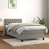 Box spring krevet s madracem svjetlosivi 100x200 cm baršunasti | shoptok.hr
