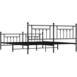  Metalni okvir kreveta uzglavlje i podnožje crni 193x203 cm | shoptok.hr