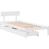 vidaXL Posteljni okvir s predali bel 90x200 cm trdna borovina, (21304125) Cene