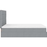 vidaXL Otomanski posteljni okvir z vzmetnico siv 140x190 cm blago | Shoptok.si