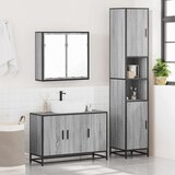 vidaXL 3-dijelni set kupaonskog namještaja siva boja hrasta drveni | shoptok.hr