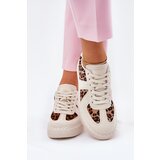 Boto Women's Sneakers with Leopard Print on Platform Beige Nativira | Shoptok.si
