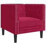  Fotelja Chesterfield crvena boja vina baršunasta | shoptok.hr