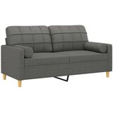  Dvosjed s ukrasnim jastucima tamnosivi 140 cm od tkanine | shoptok.hr