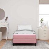 Box Postelja z vzmetnico z vzmetnico Roza 100 x 220 cm blago, (5000127639) | Shoptok.si