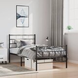  Metalni okvir kreveta uzglavlje i podnožje crni 100x200 cm | shoptok.hr