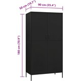  Ormar crni 90 x 50 x 180 cm čelični | shoptok.hr