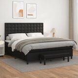 vidaXL Krevet s oprugama i madracem crni 180 x 200 cm od umjetne kože | shoptok.hr