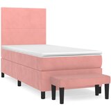 Box spring krevet s madracem ružičasti 90x200 cm baršunasti | shoptok.hr