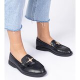 Gemre Black women's loafers with gold decoration Senna | Shoptok.si