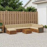  Set vanjskih sofa 9 kom. Prirodna i bež Čvrsto drvo akacije | shoptok.hr