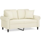 Maison Chic kavč - Sofa - Kanape dvosed z okrasnimi blazinami krem 120 cm žamet, (21727974) | Shoptok.si