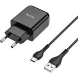 hoco. pametni hiÅ¡ni polnilec N2 z USB vtiÄem in s polnilnim kablom Type C 2,1A 10,5W - Ärn | Shoptok.si