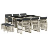  11-dijelni vrtni blagovaonski set s jastucima svijetlosivi | shoptok.hr