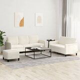 vidaXL Sedežna garnitura 3-delna krem žamet | Shoptok.si