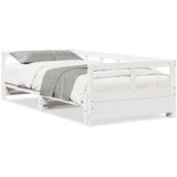 vidaXL Izvlečna postelja brez vzmetnice bela 80x200 cm trdna borovina, (21322899) | Shoptok.si