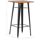  Barski stol crni 60 x 60 x 108 cm od masivne borovine i čelika | Eponuda.ba