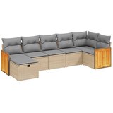 7-dijelni set vrtnih sofa s jastucima bež od poliratana | shoptok.hr