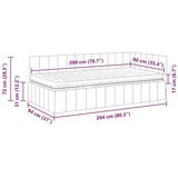 vidaXL Kutni okvir kreveta s madracem Tirkizna 90 x 200 cm Baršun | shoptok.hr