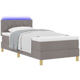 vidaXL Postelja s škripcem z ležiščem & LED Taupe 100x200 cm Tkanina, (22083655) Cene