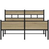  Posteljni okvir brez vzmetnice hrast 150x200 cm inženirski les, (21610421) | Shoptok.si
